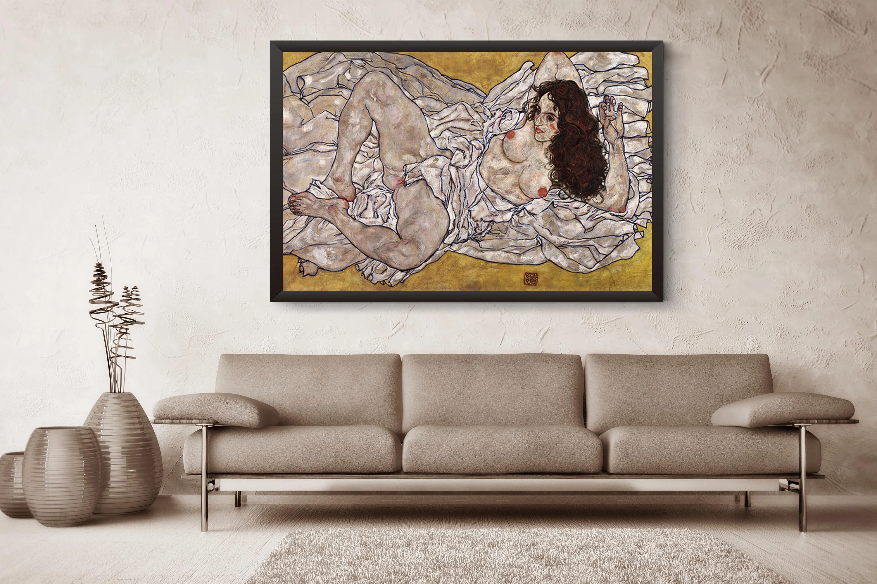 Reclining Woman-Egon Schiele,Home office Decor,Housewarming Gift,Expressionism,Vintage masterpiece Artwork,giclee print in various sizes