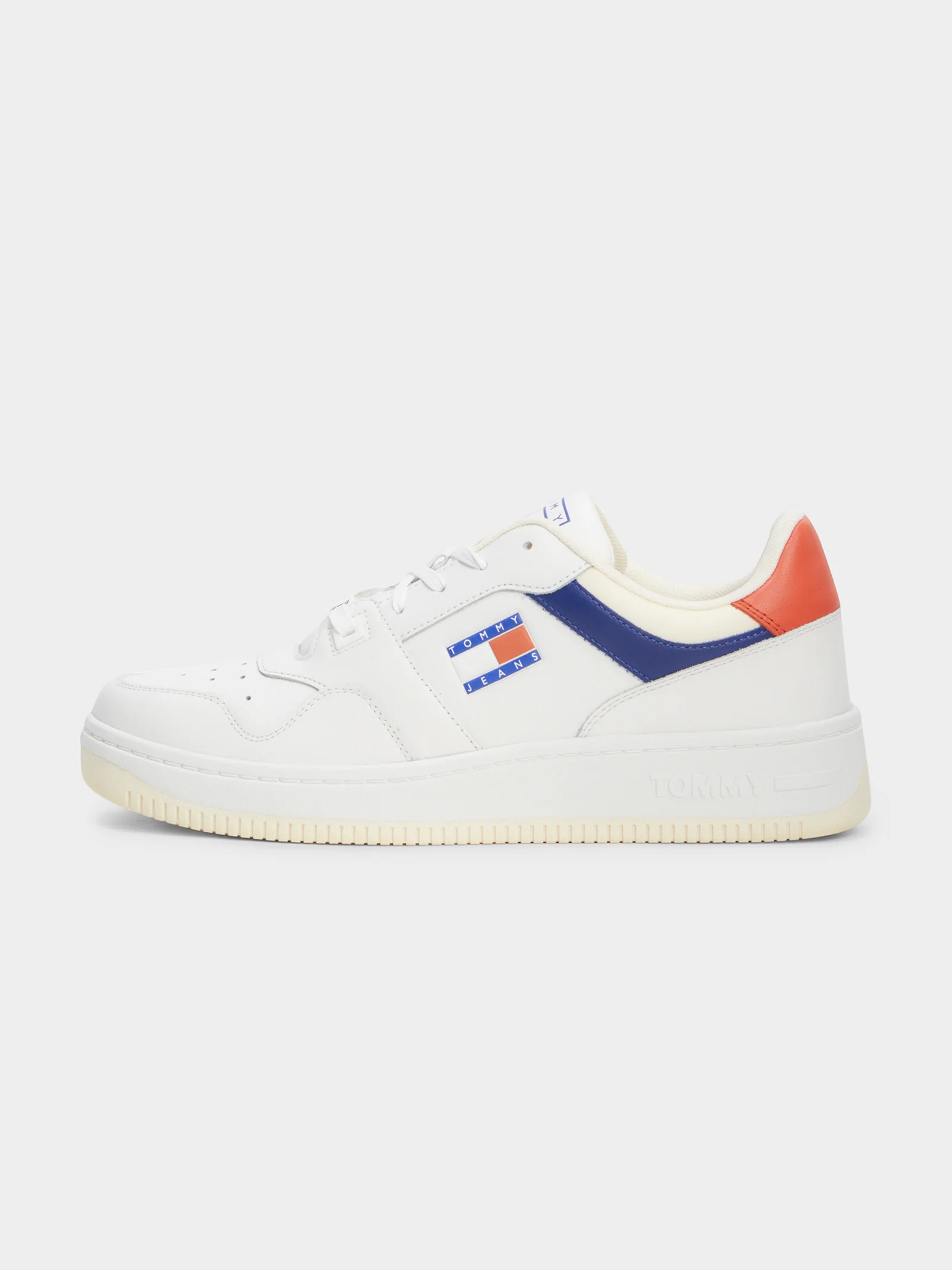 Mens Premium Leather Colour-blocked Basketball Trainers