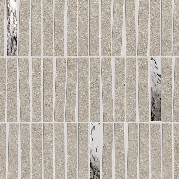 Mosaïque effet Pierre Quartzite Gris Galet 9,6x1,5 cm Minibrick 35x29,2x0,9 cm Mat Venturo - Mur intérieur (vendu par carton de 0,