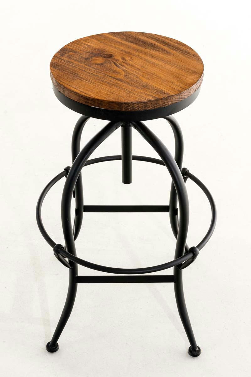 STRONG - Tabouret de bar industriel réglable en métal Noir