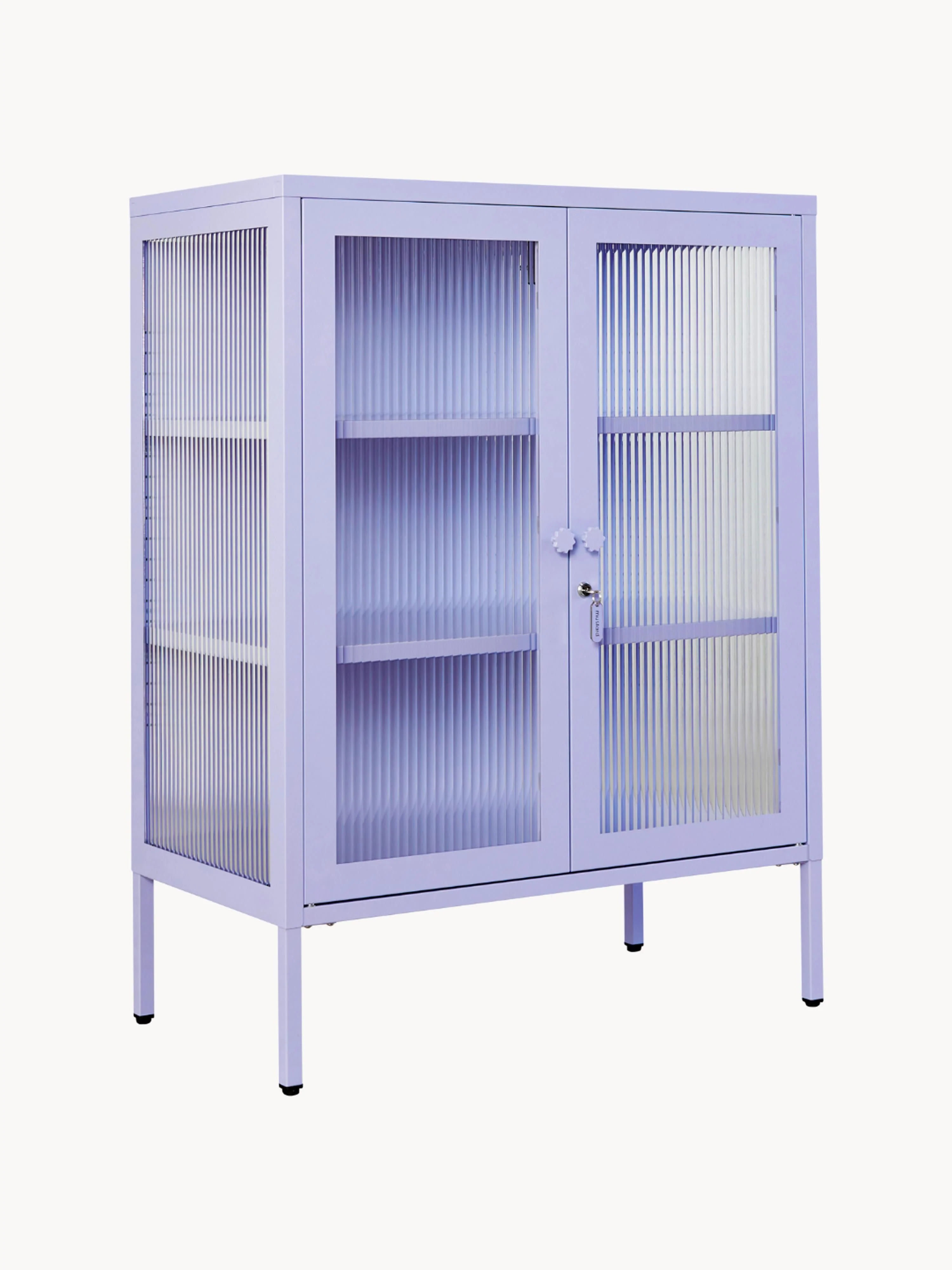 Metall-Vitrine The Mixer mit geriffeltem Glas