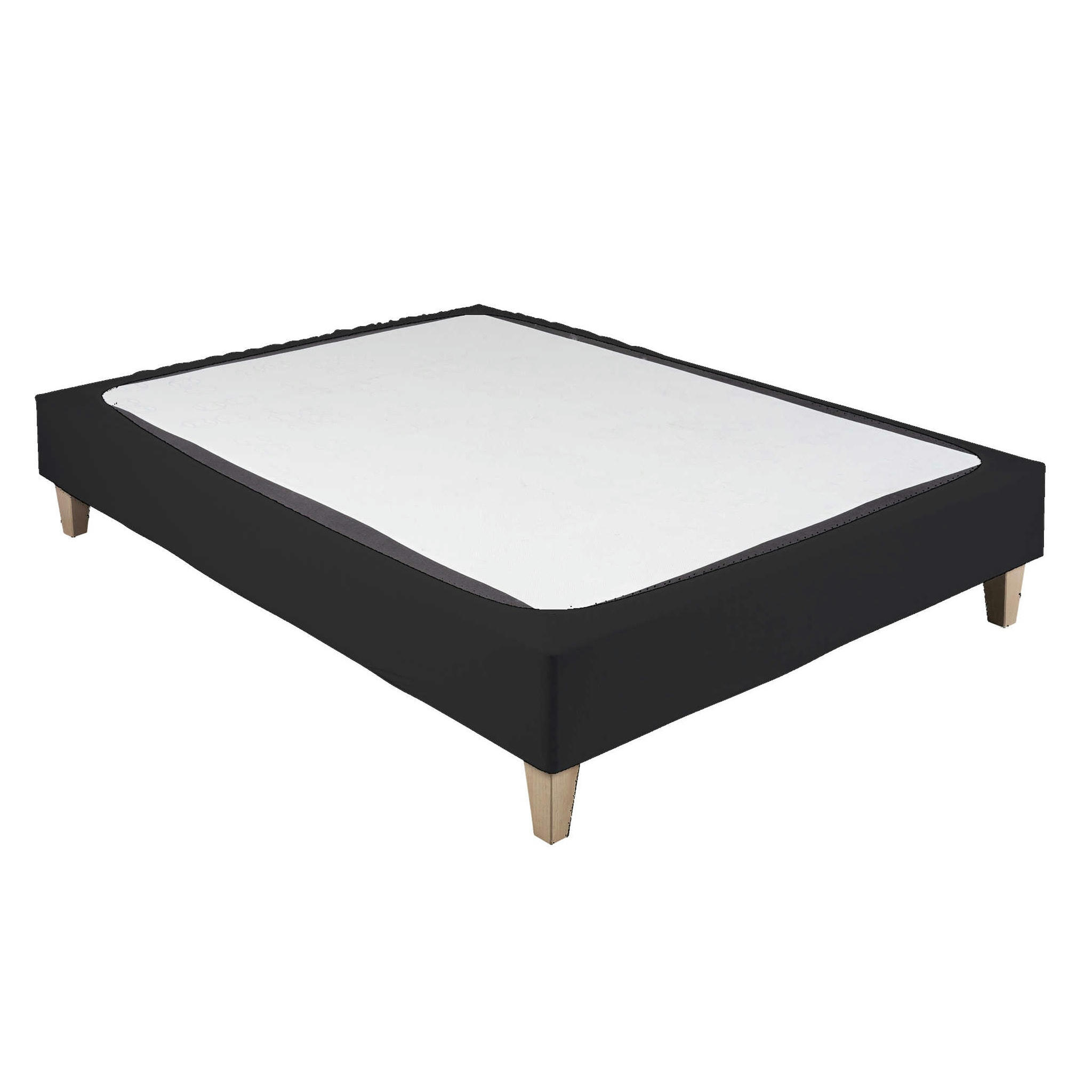 - Cache sommier coton jersey noir 160x200