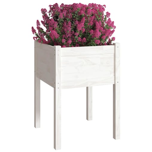 NNEVL Garden Planters 2 pcs White 50x50x70 cm Solid Pinewood