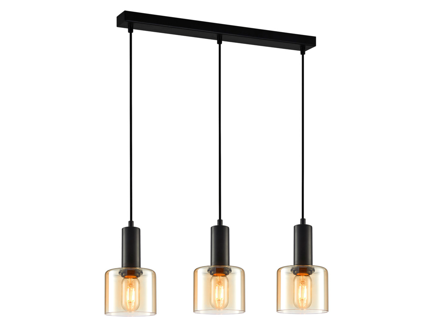 Lampa wisząca Santia 3-punktowa stalowa czarna