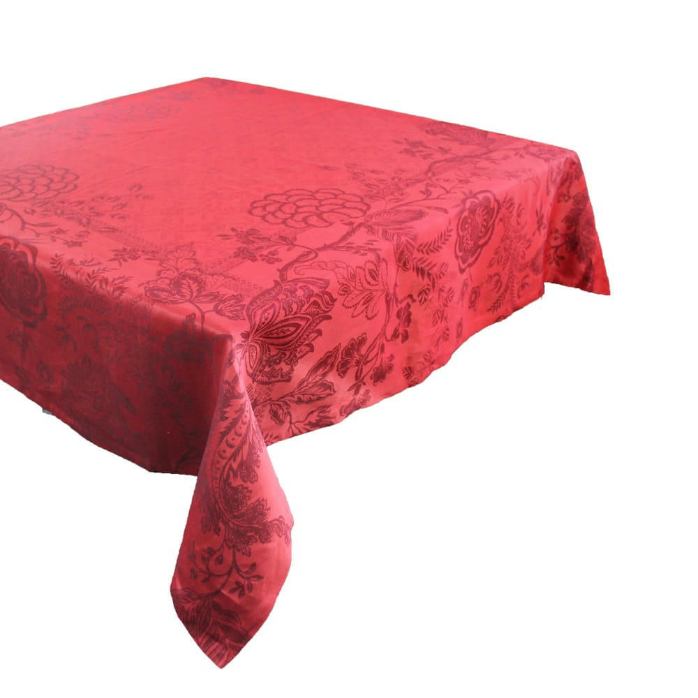 SCARLETT CARMIN - Nappe carrée  pur lin rouge 174x174 cm