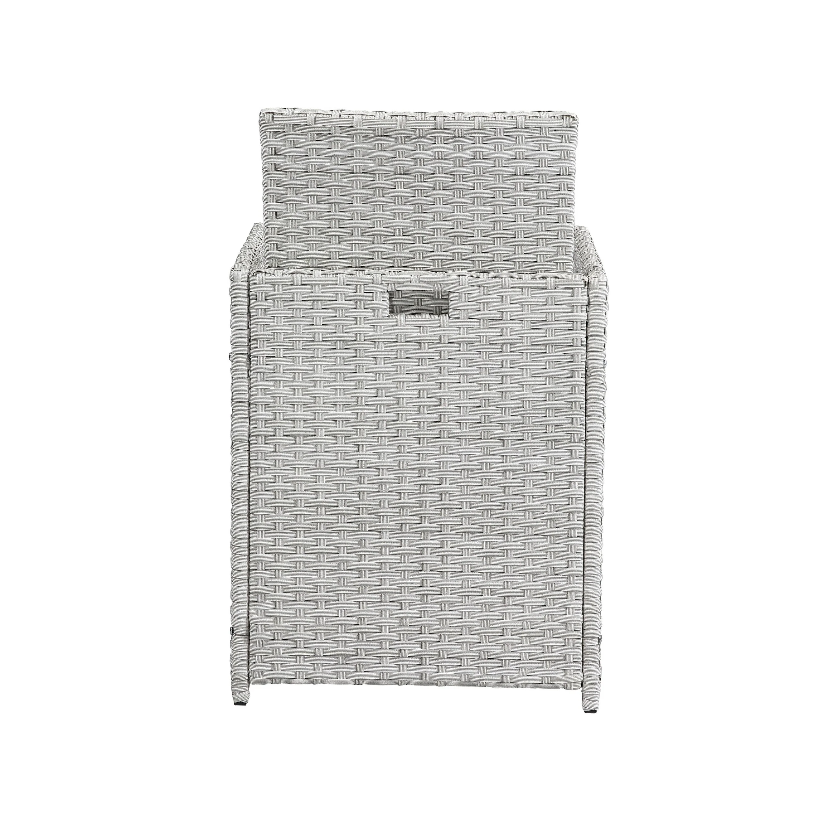 Paitalyi 9PCs Blue Fabric & Wicker Bistro Set