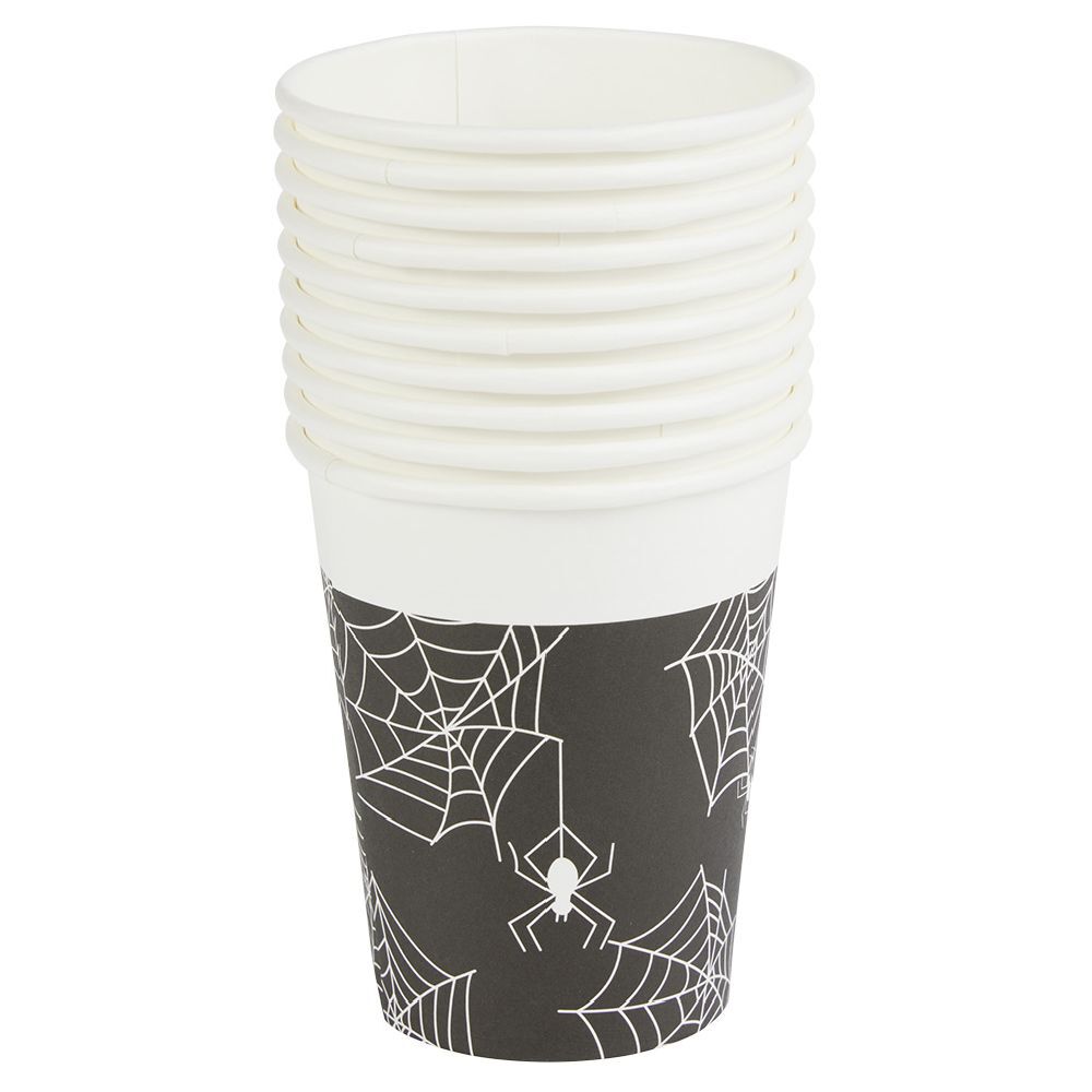 Gobelet carton Halloween motif araignée 25cl x10