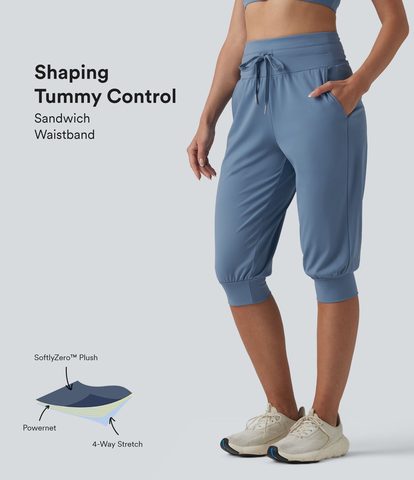 Jogging corsaire de yoga SoftlyZero™ Plush taille haute ventre plat avec cordon de serrage et poches