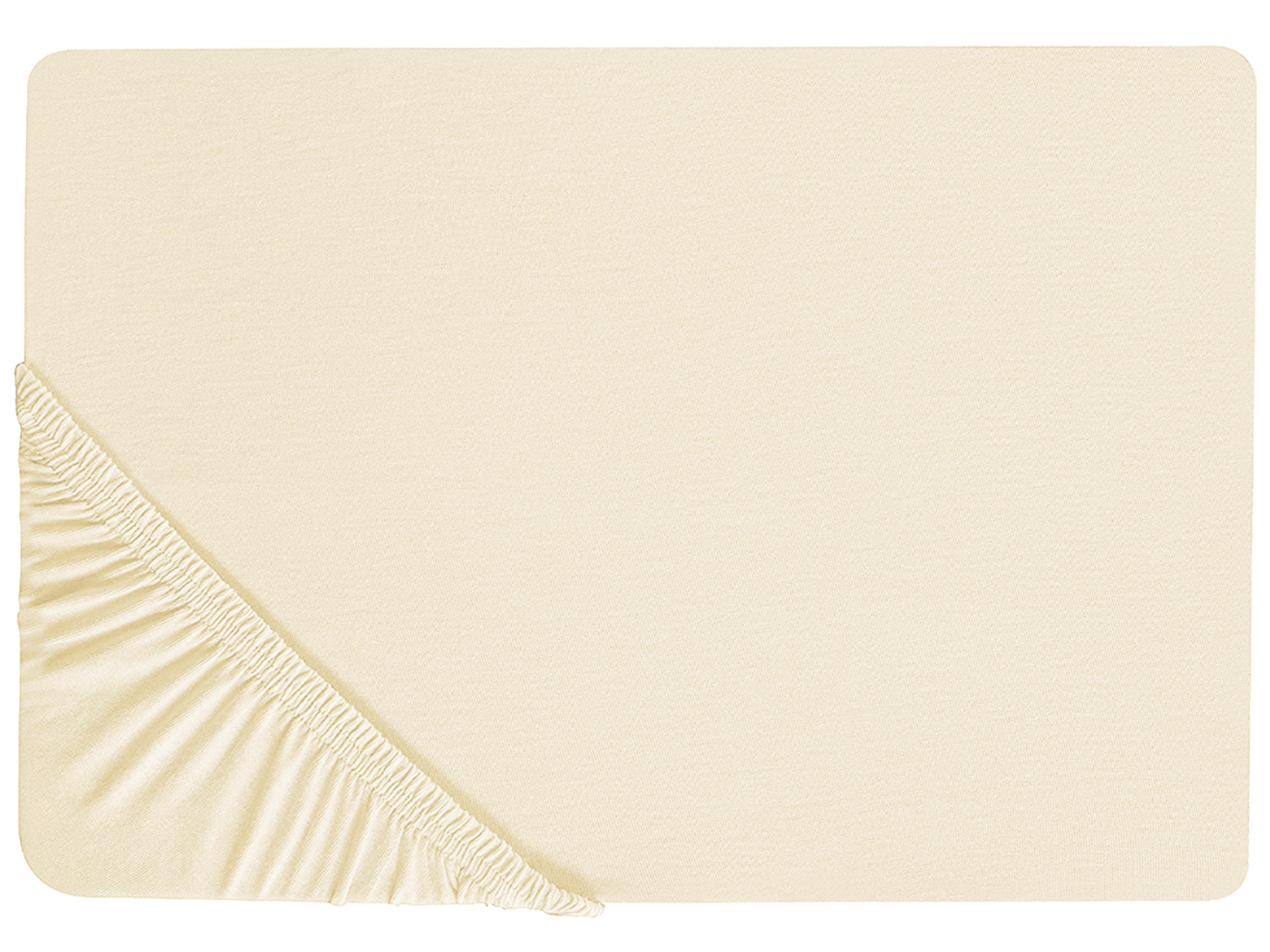 Fitted Sheet JANBU Cotton 140 x 200 cm Yellow