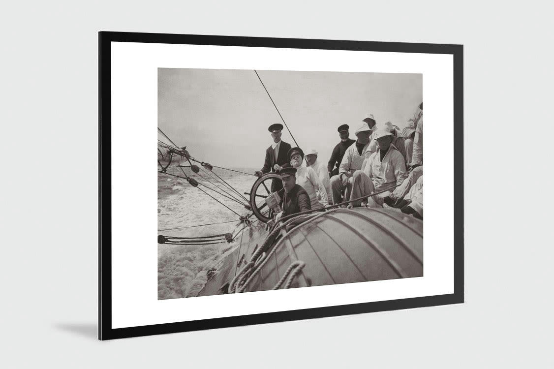 SUR L'EAU - Photo ancienne noir et blanc bateau n°30 alu 60x90cm