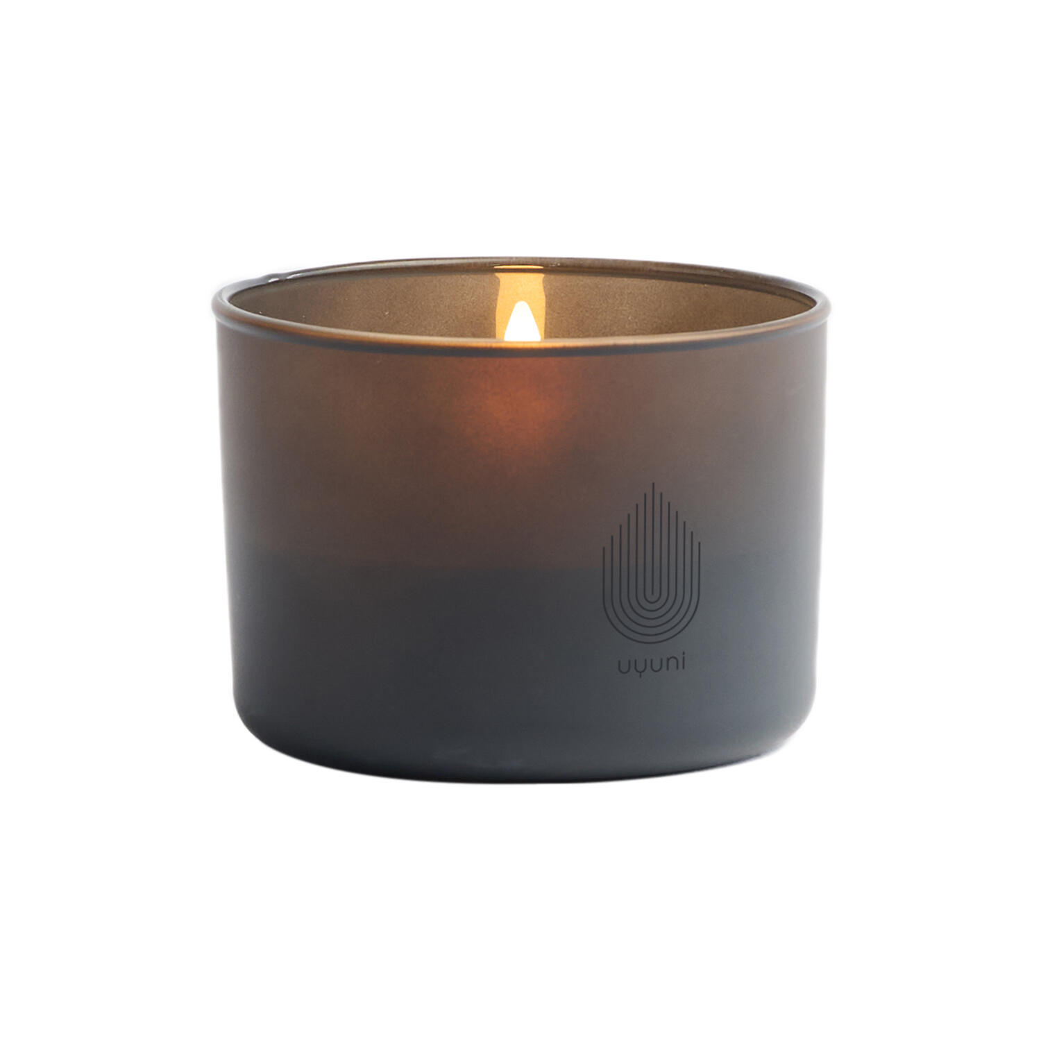 LED rechargeable glass candle, grey