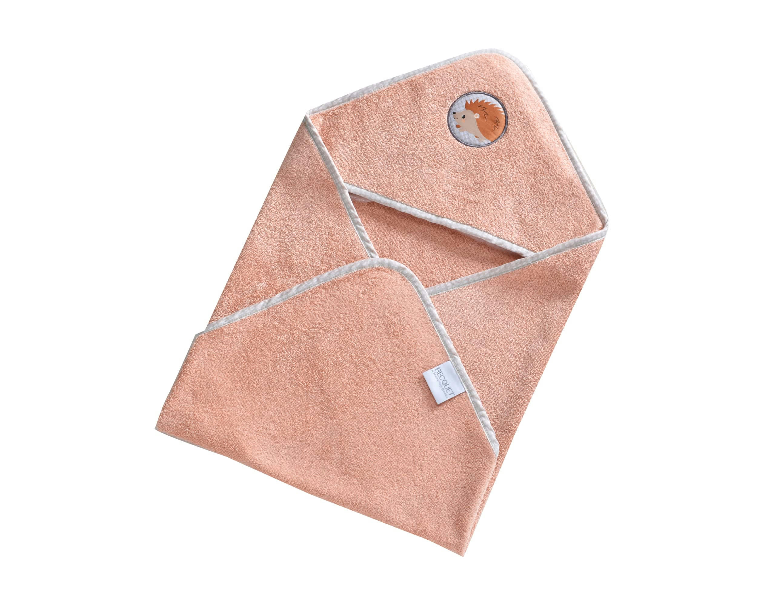 PETITES BETES - Cape de bain bébé rose 70x70 en coton
