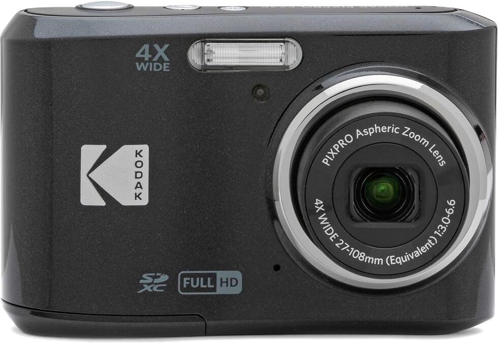 KODAK Pixpro FZ45 Digital Camera Bundle  Includes: SanDisk 64GB SDXC Memory Card  Spare Batteries and Card Reader (4 Items) (Black)