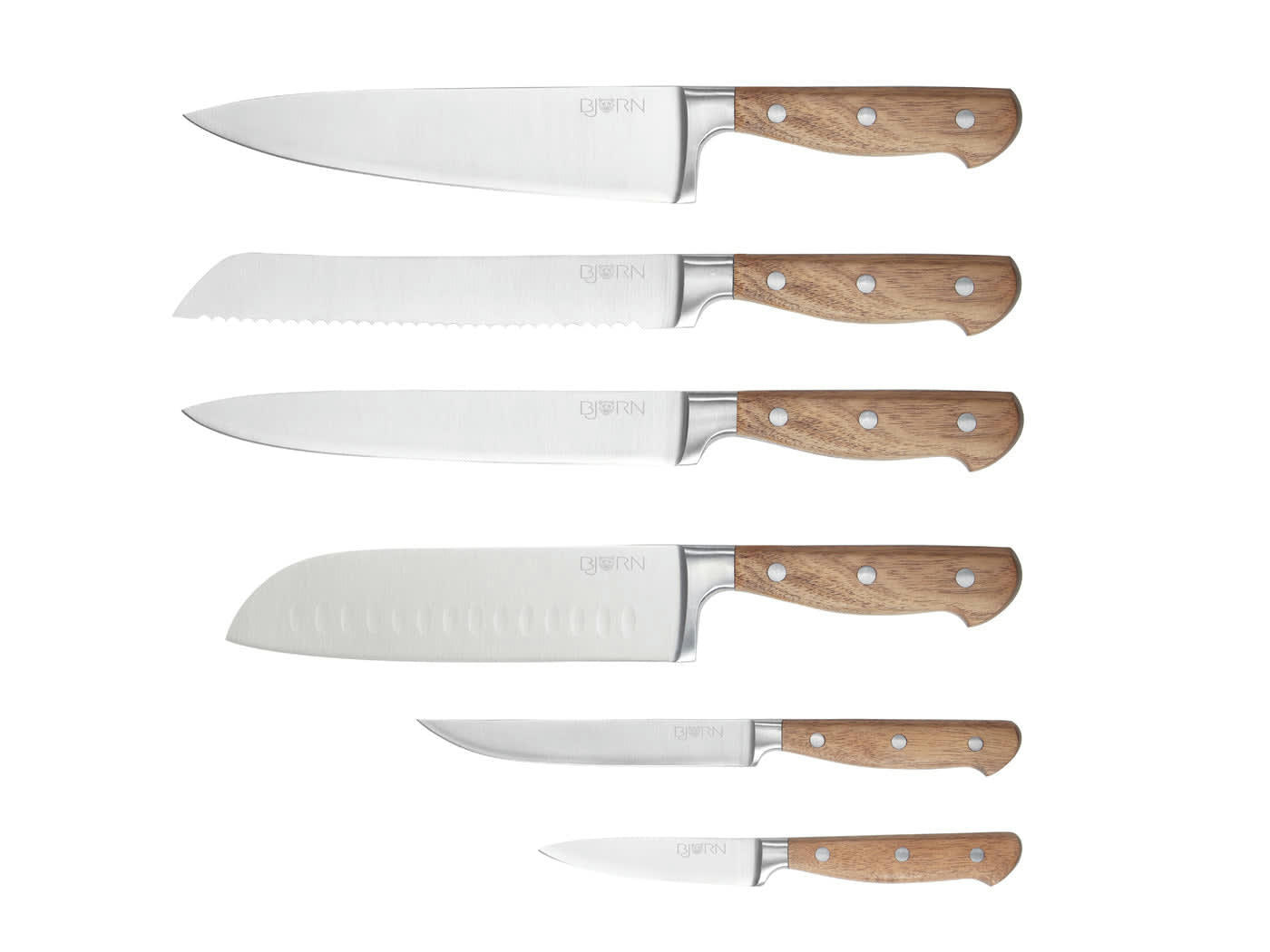 NUDE - Lot de 6 couteaux en inox marron