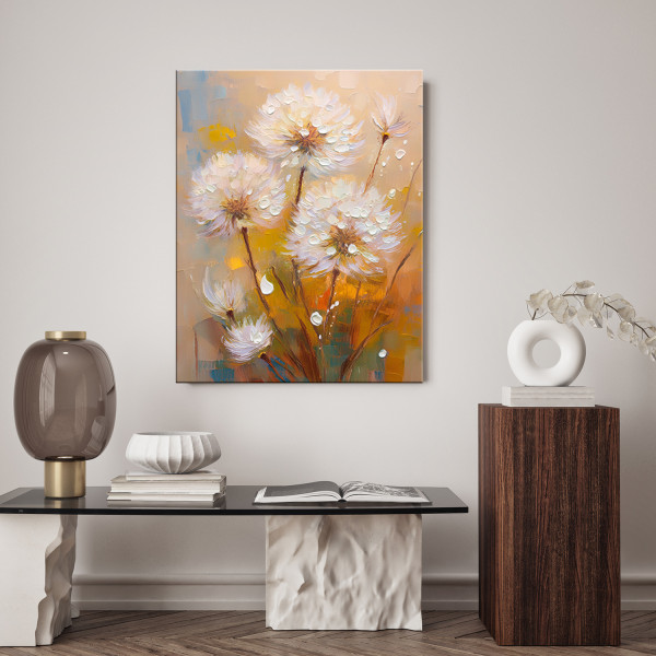 Feeby Obraz na płótnie, Dmuchawce Kwiaty Kolorowe rośliny 40x60
