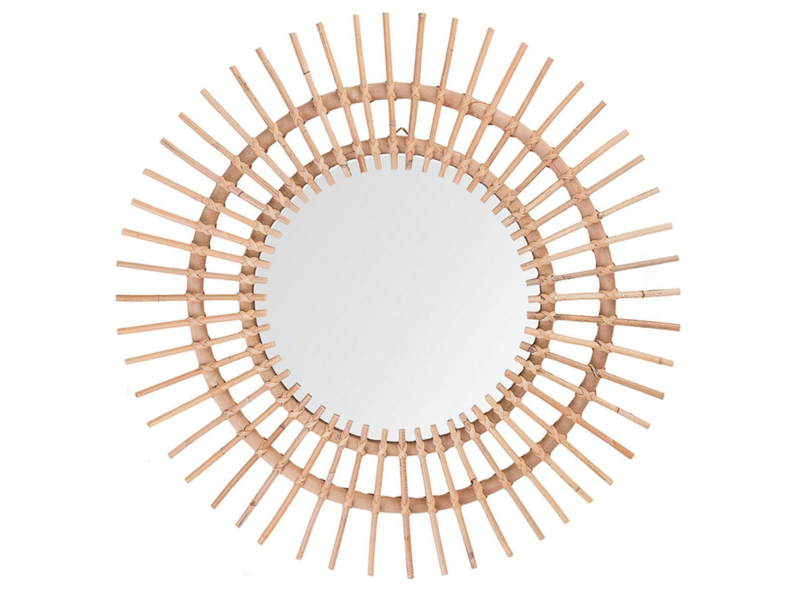 STENEN - Miroir en rotin beige 76x76