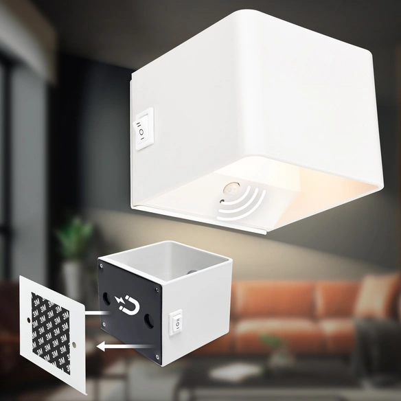 Leuchte, LED Akku Wandleuchte, 1,5 W, weiß matt