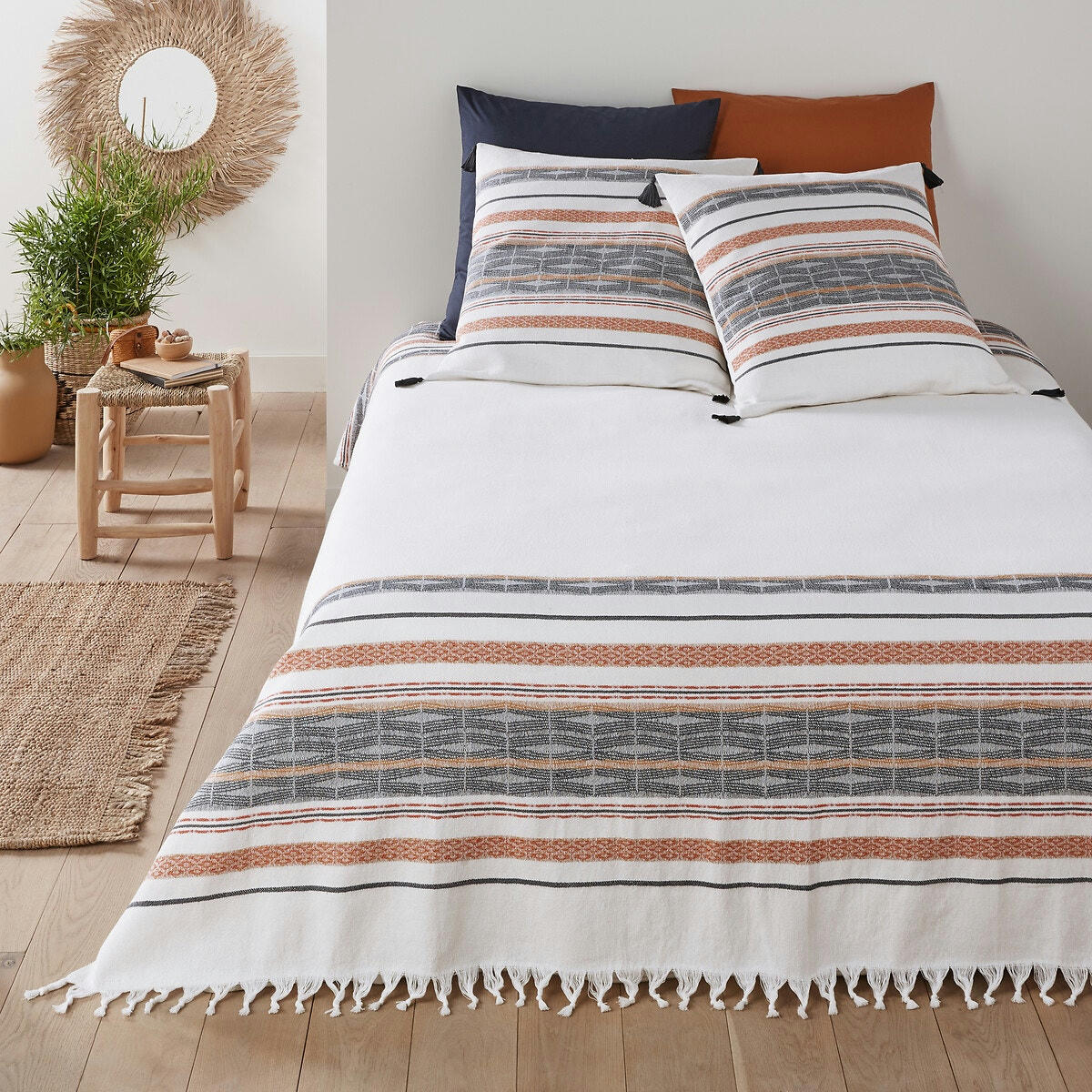 Housse de coussin coton jacquard 65x65cm, Izama