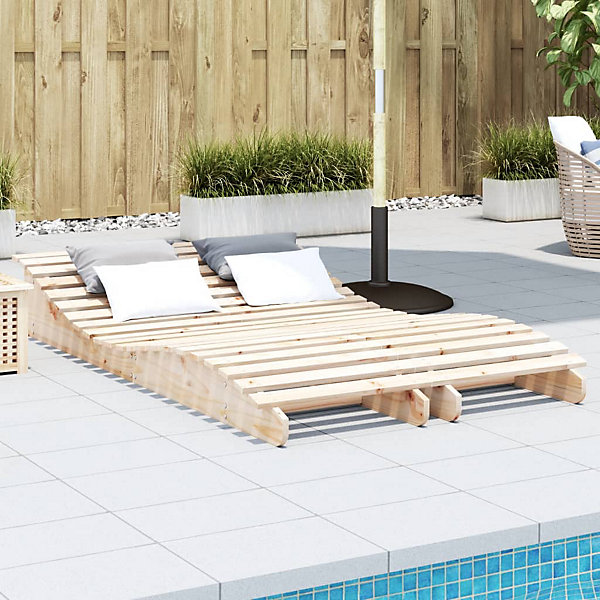 Chaises longues lot de 2 205x60x31,5cm bois massif de pin vidaXL