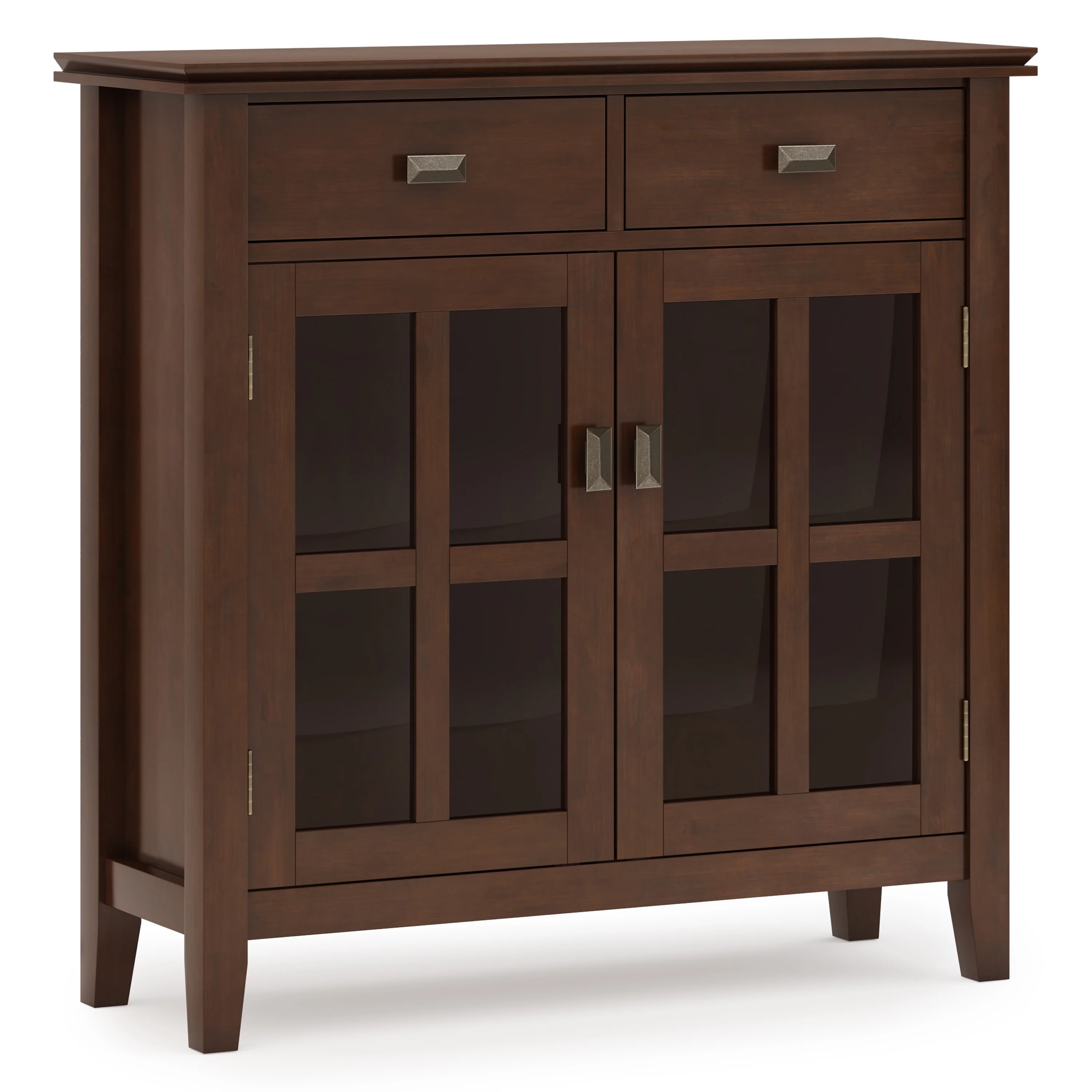 WYNDENHALL Stratford SOLID WOOD 36 Wide Contemporary Entryway Storage Cabinet in Russet Brown - 12d x 36 w x 36h