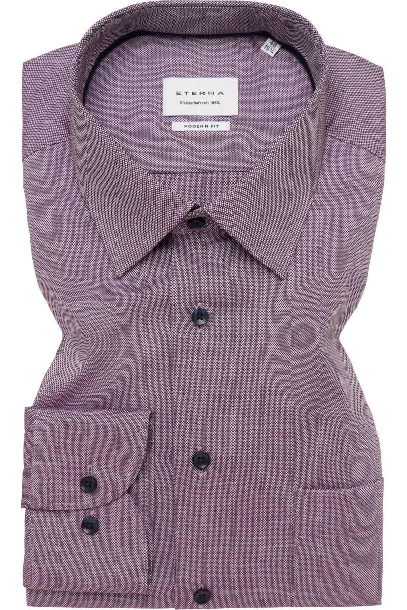 ETERNA Modern Fit Hemd bordeaux, Strukturiert