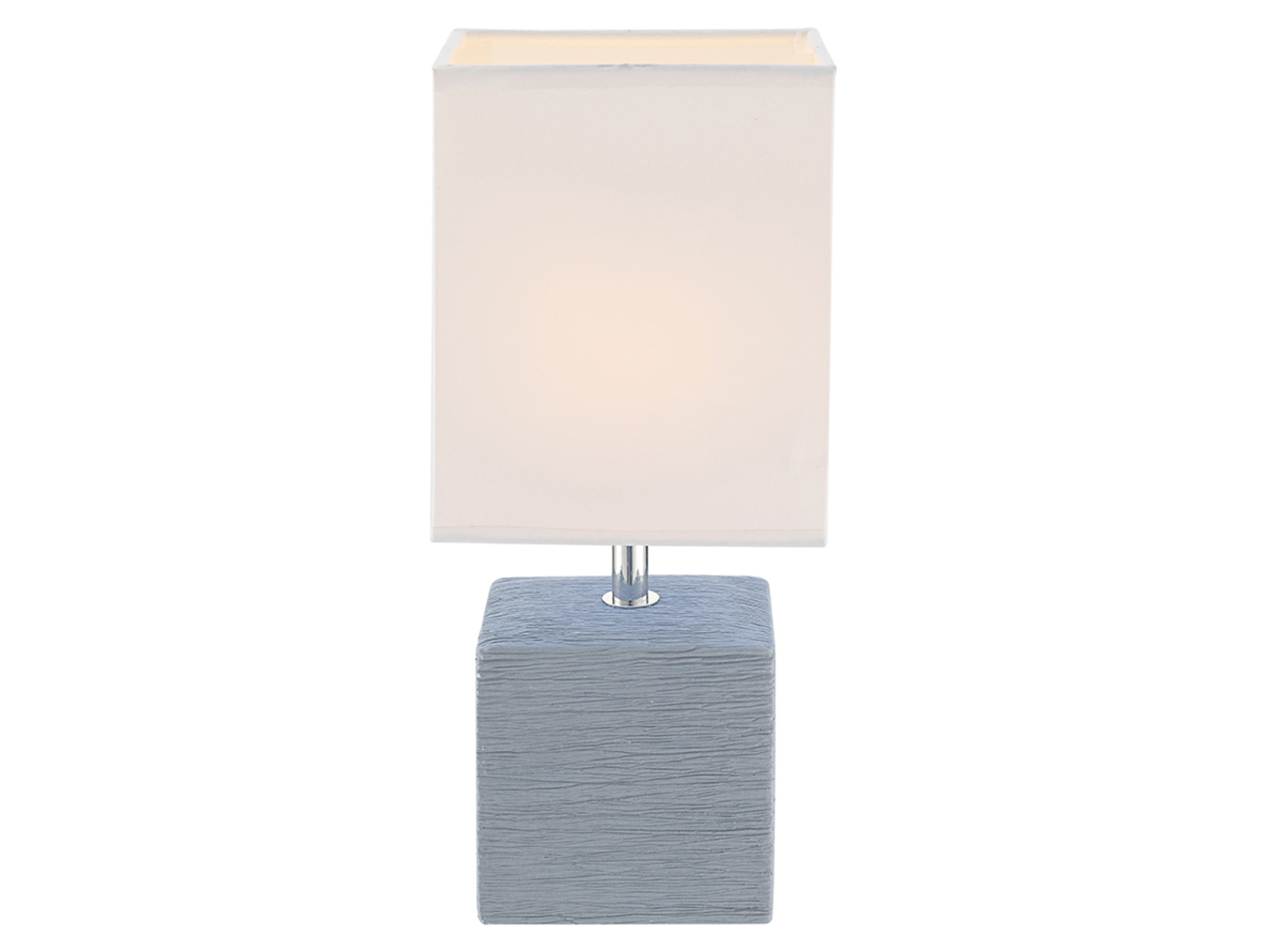Lampa stołowa Geri tkaninowa biało-szara
