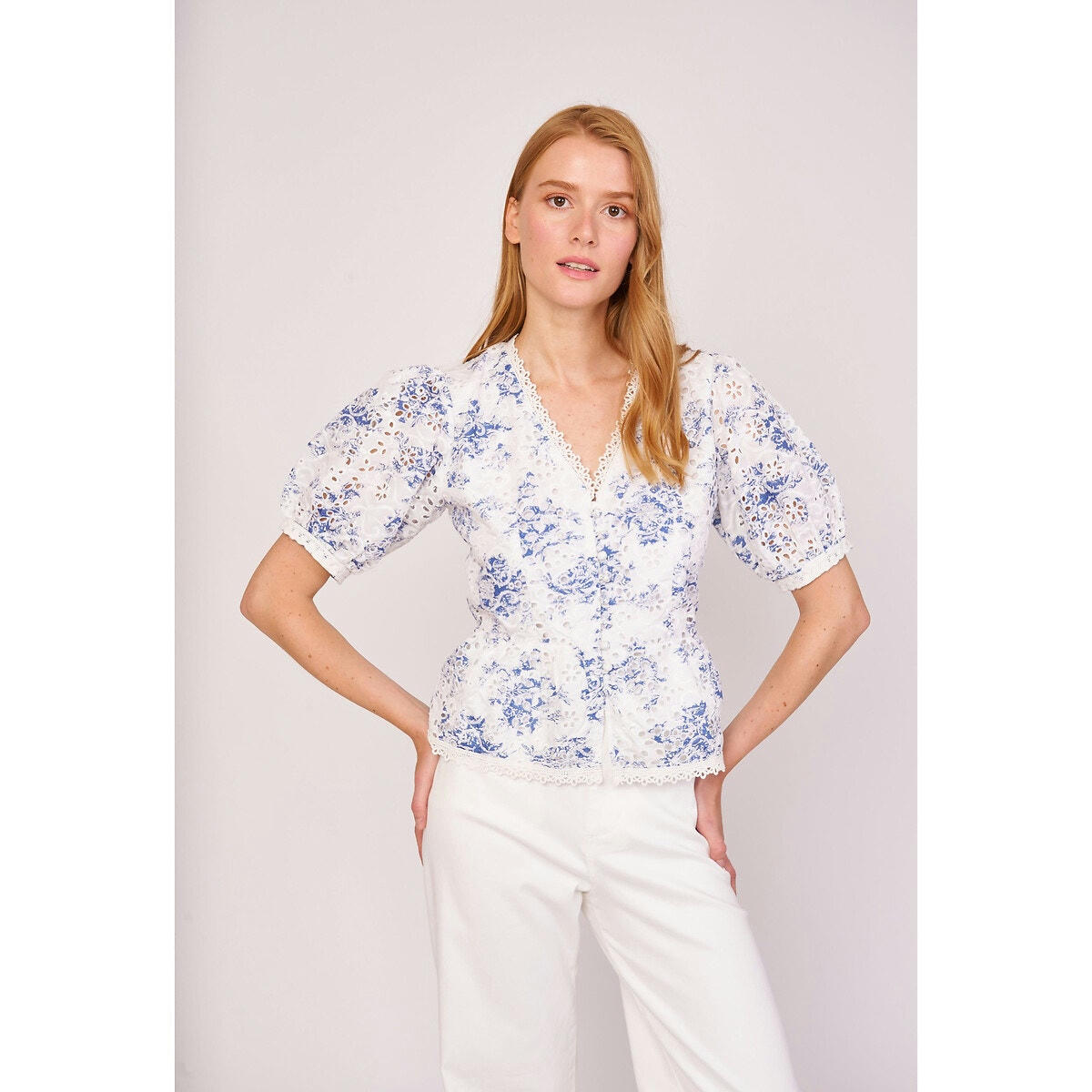 Blouse imprimée manches bouffantes Effie