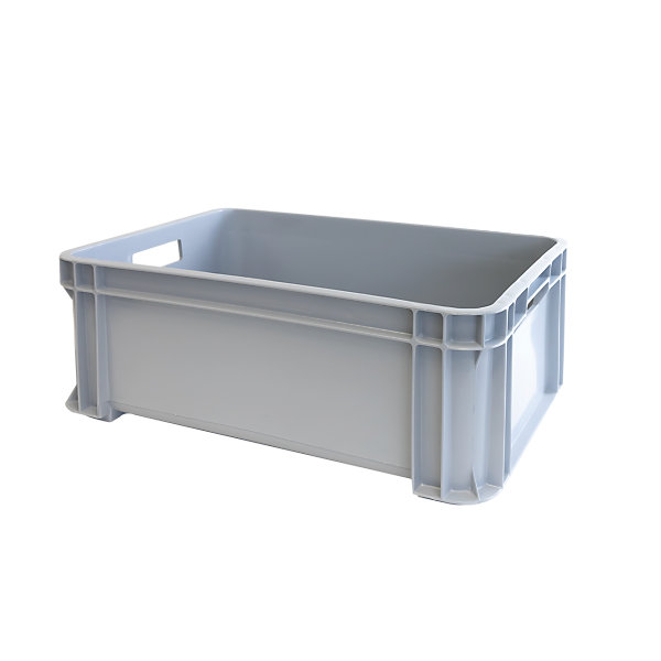 Bac renforcé empilable avec poignées 545 x 390 x 200 mm - 30 L - gris