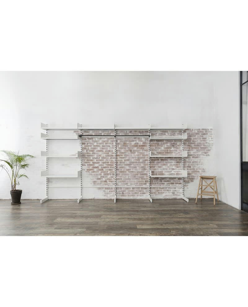 MOK - Mobilier de rangement autoportant sans fixation en métal blanc robuste