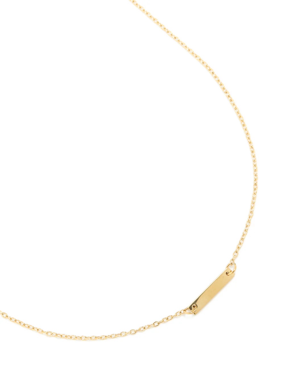 Waterproof Gold Plated Stainless Steel Mini Engravable Bar Necklace