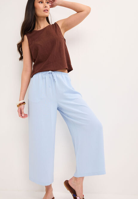 Womens Light Blue Airflow Ankle Length Trousers
