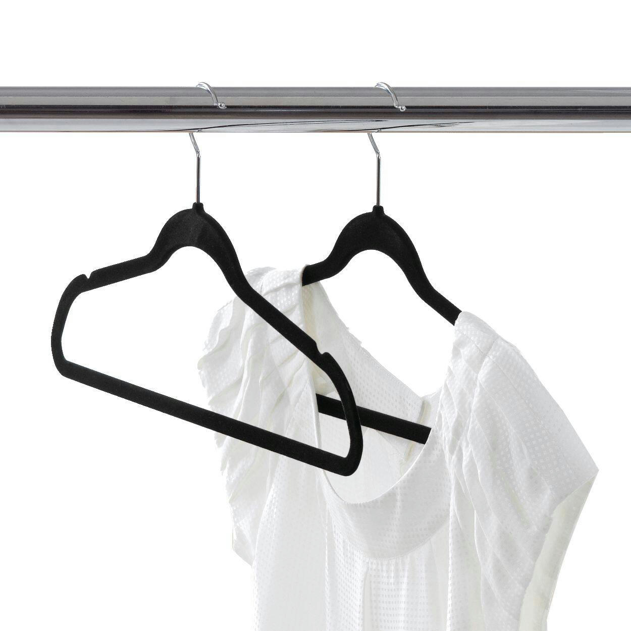 type A Non-Slip Velvet Slim Hangers, 20-pk, Grey