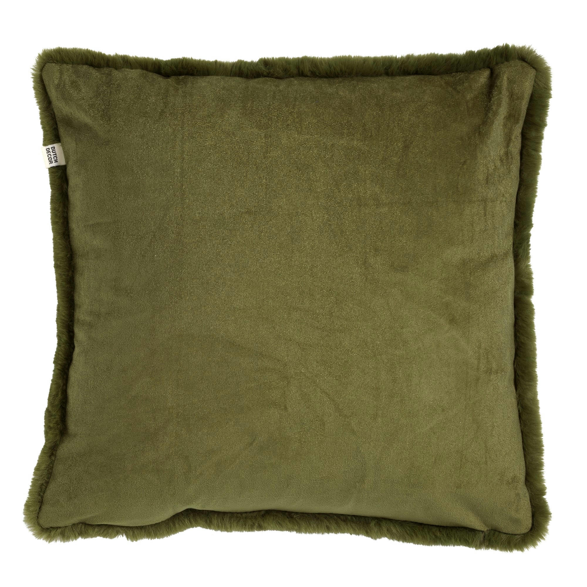 - Coussin - vert fausse fourrure 45x45 cm uni