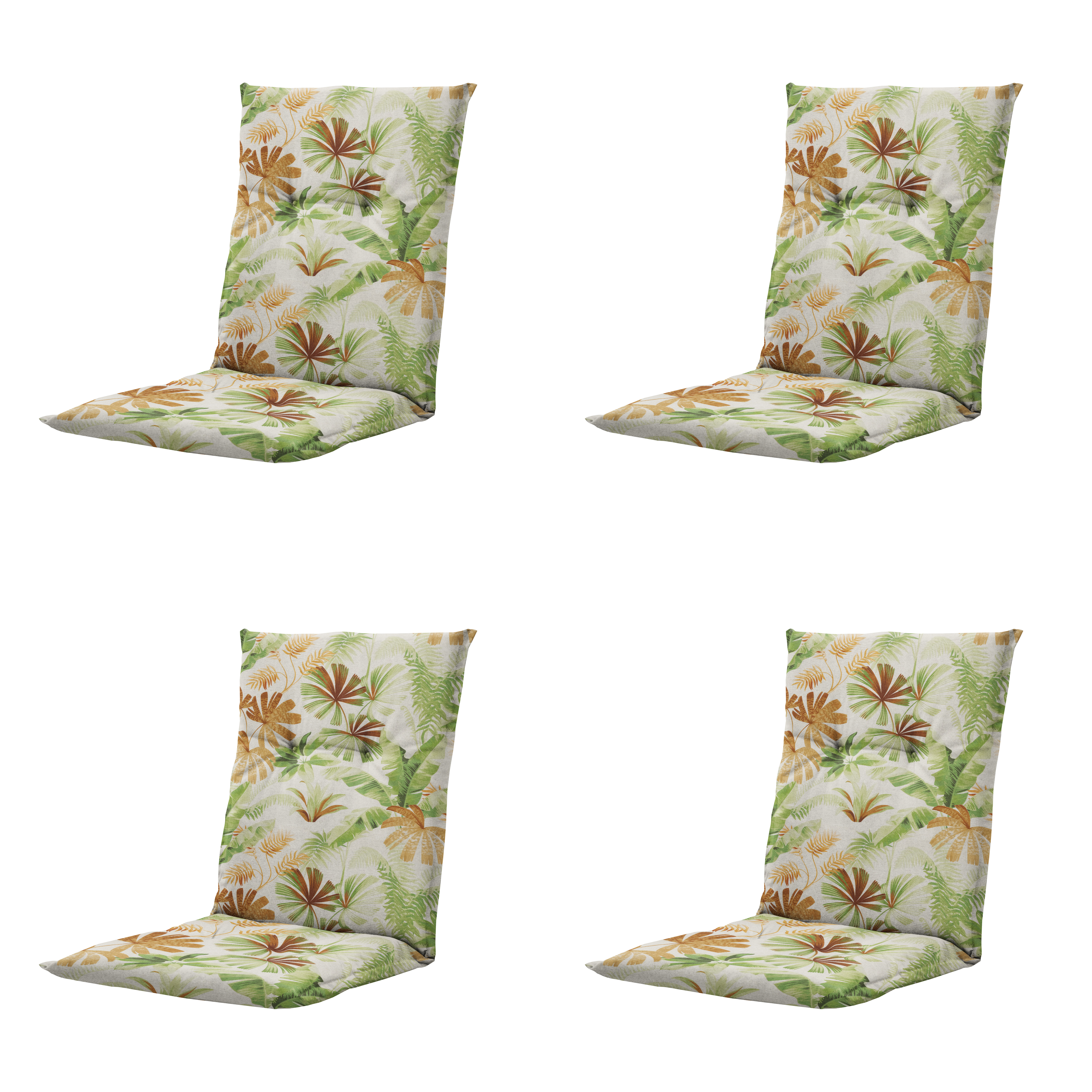Madison tuinstoelkussen lage rug Axel - multikleur - 105x50x6cm - set van 4