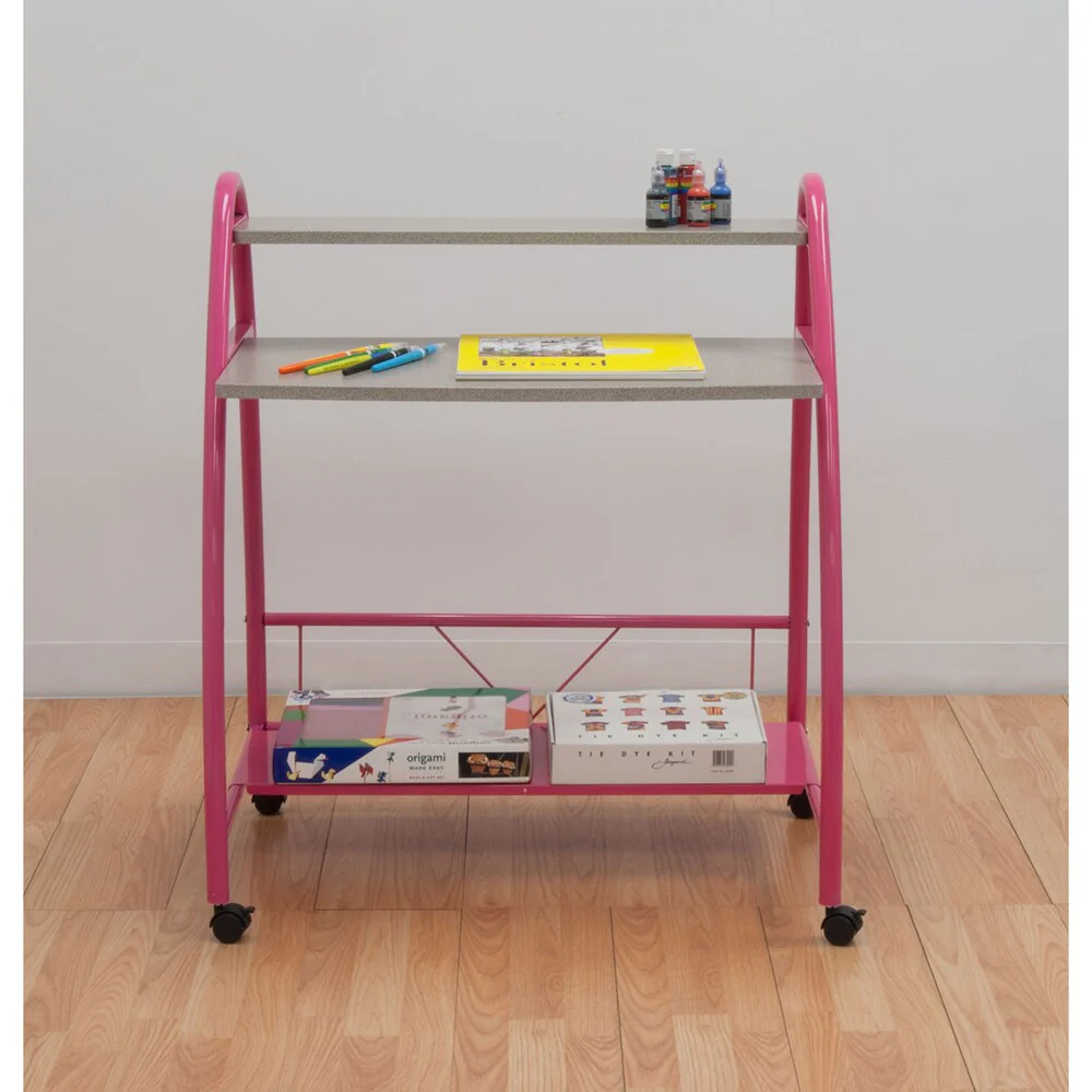 Calico Designs Pink Arc Desk with Casters