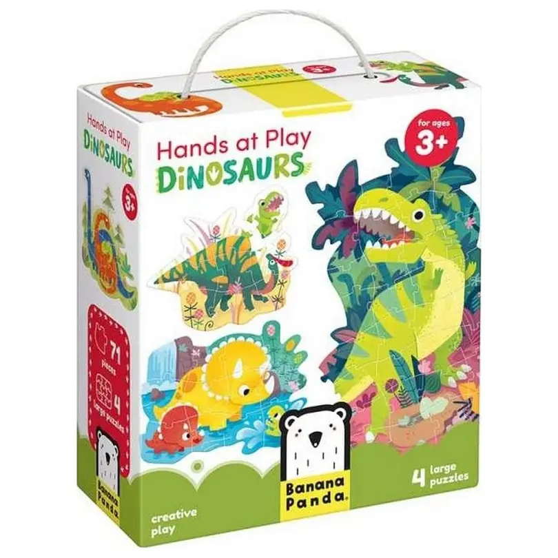 Puzzle Set bestehend aus verschiedenen Artikeln Hands at Play Dinosaurier