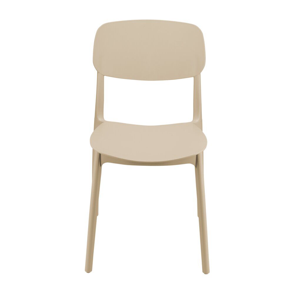 Chaise Ambre polypropylène beige L46xP39xH77cm