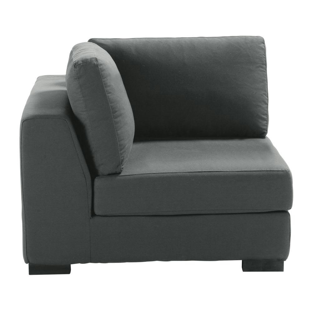 Terence - Angle pour canapé modulable en toile gris ardoise