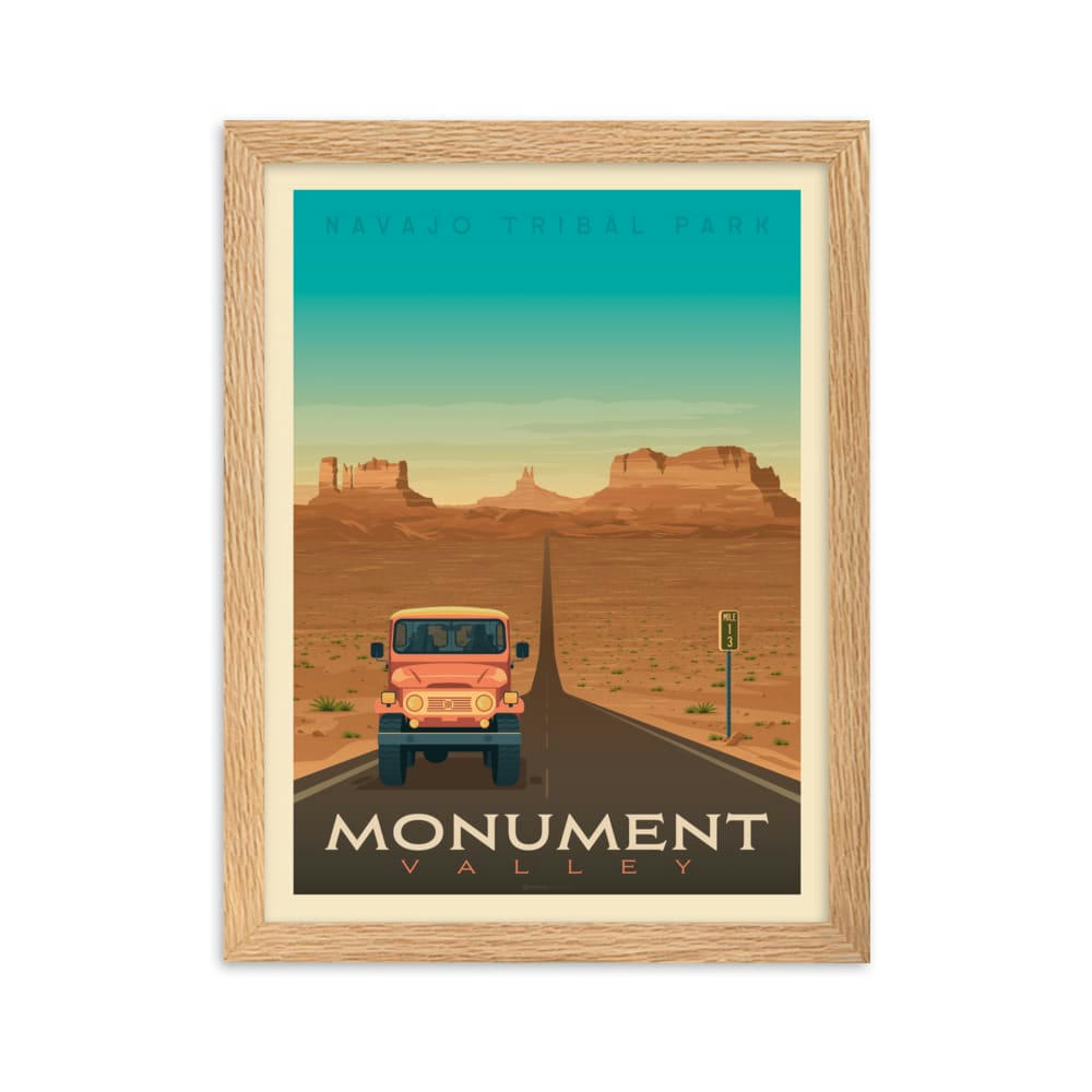 - Affiche Monument Valley Etats-Unis avec Cadre (Bois) 21x29,7 cm