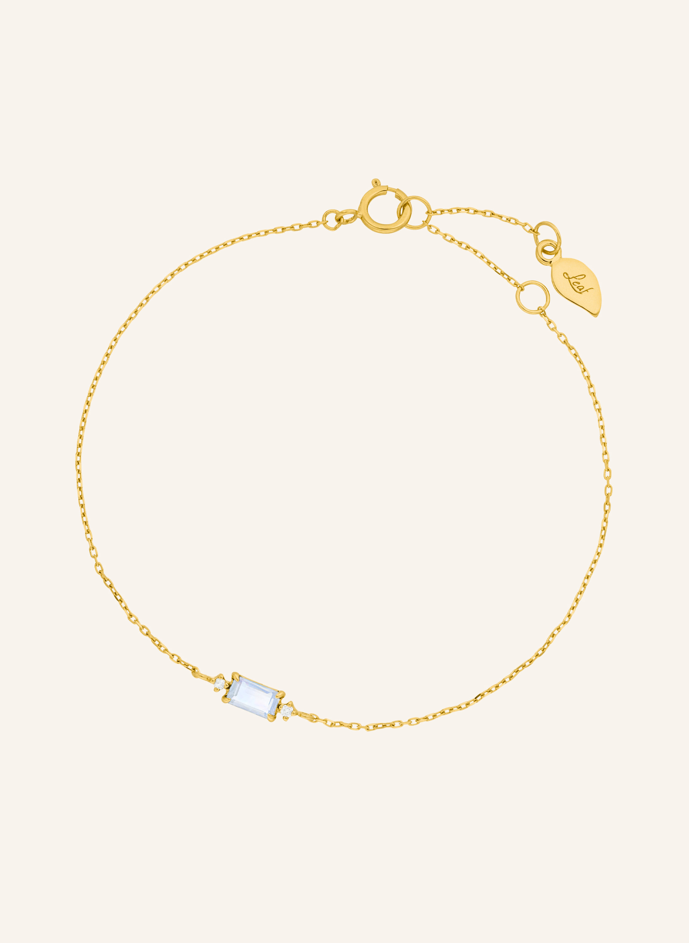 Leaf Armband MONDSTEIN aus 14 Karat Gelbgold