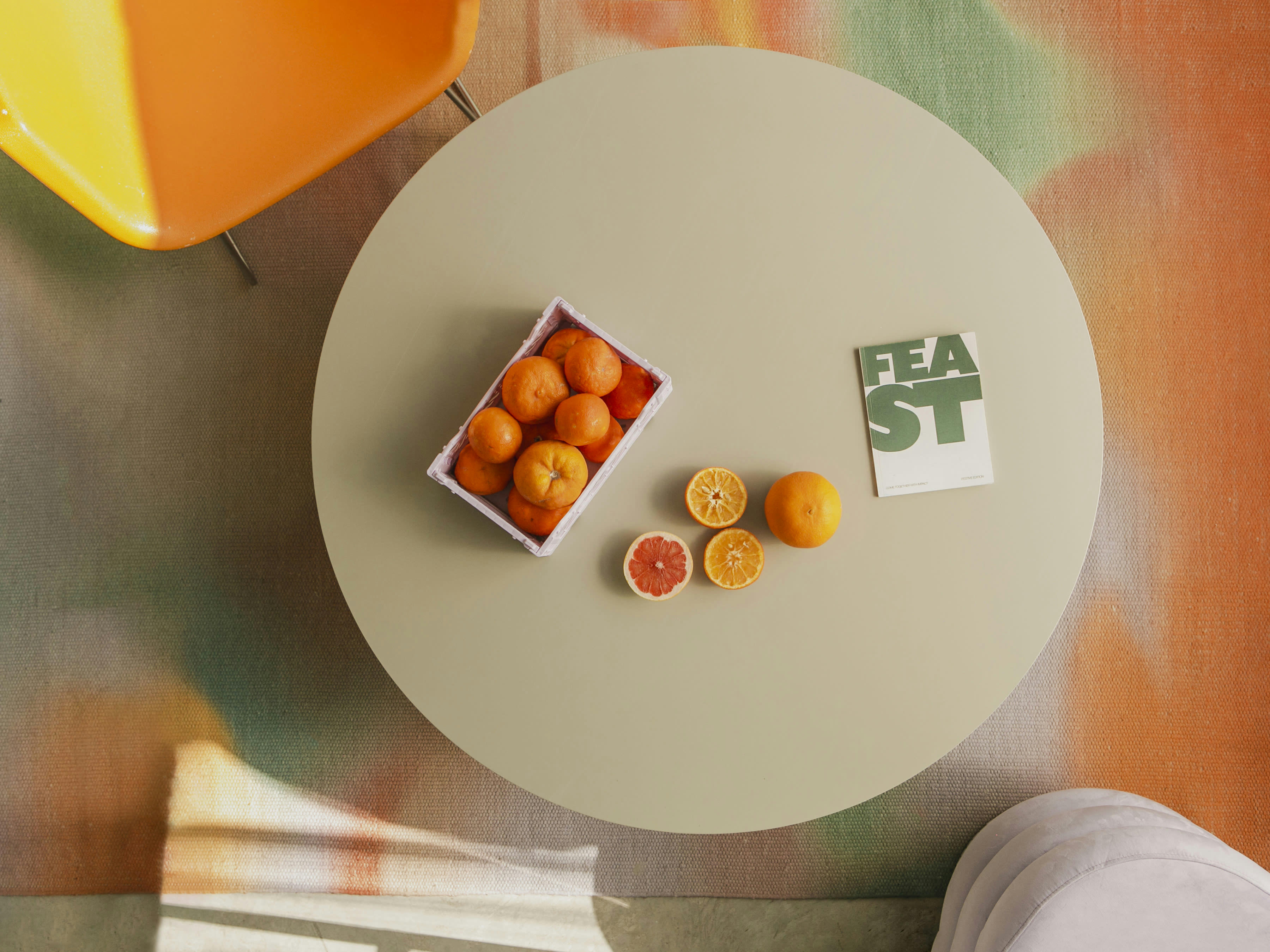 BLOCKIE-PAUSA - Table basse ronde, plateau résistant MDF 3cm taupe 100cm