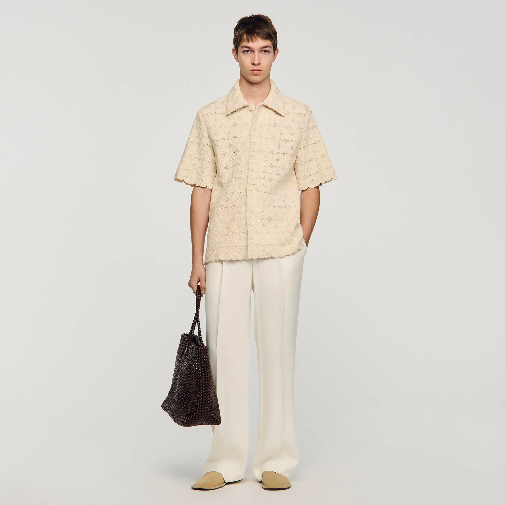 Chemise en coton broderie anglaise