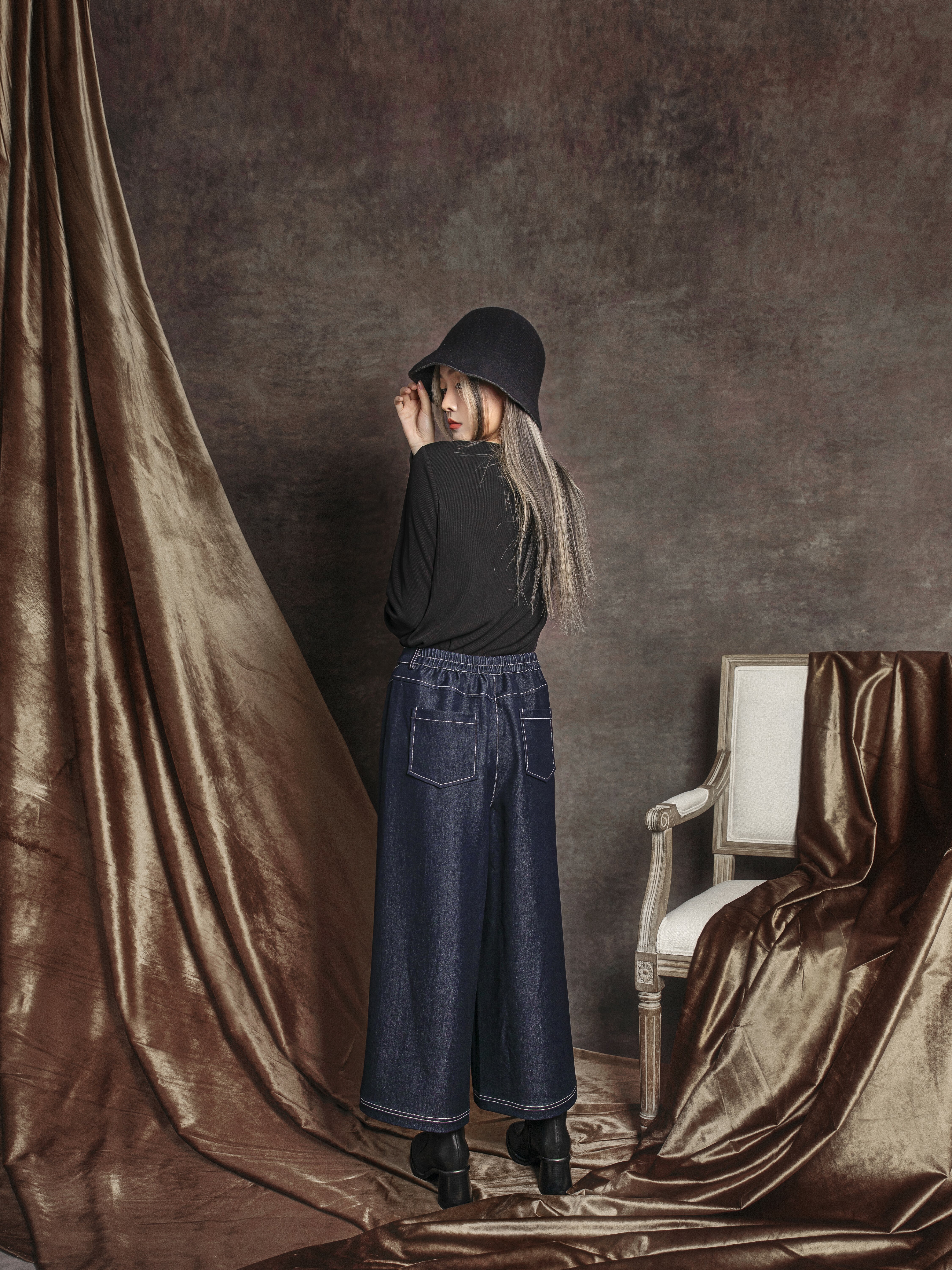 Asymmetric patchwork pants - 280D