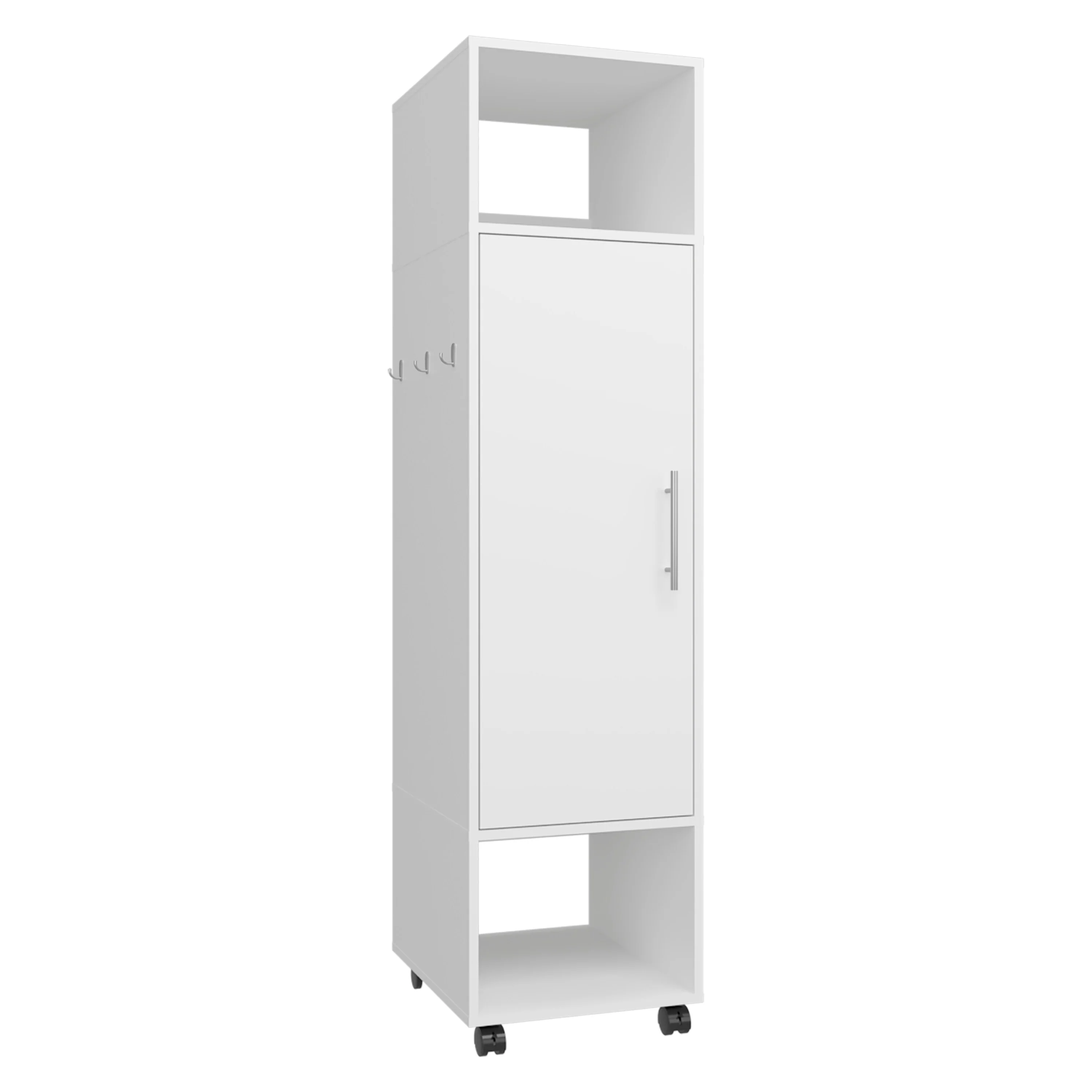 18.9 Modern Armoire with 1 Door, 3 Shelves and Full-Length Mirror for Bedroom
