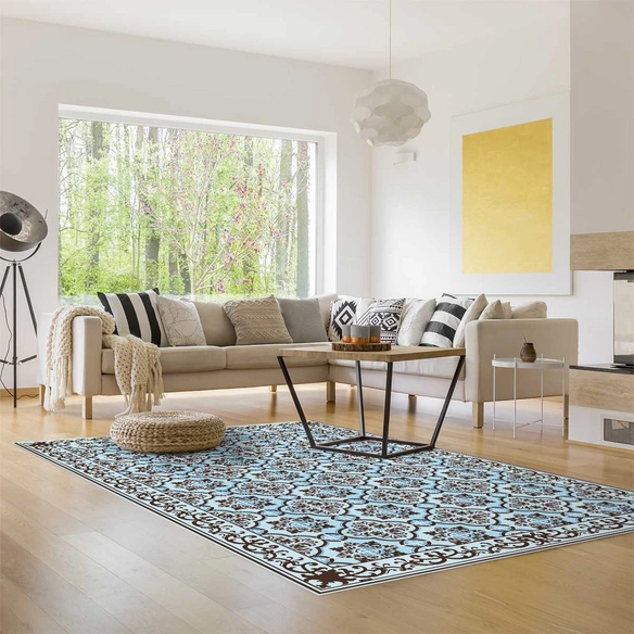 Vinyl Teppich »Philippe«, BxL:203 cm x 136 cm, blau|schwarz