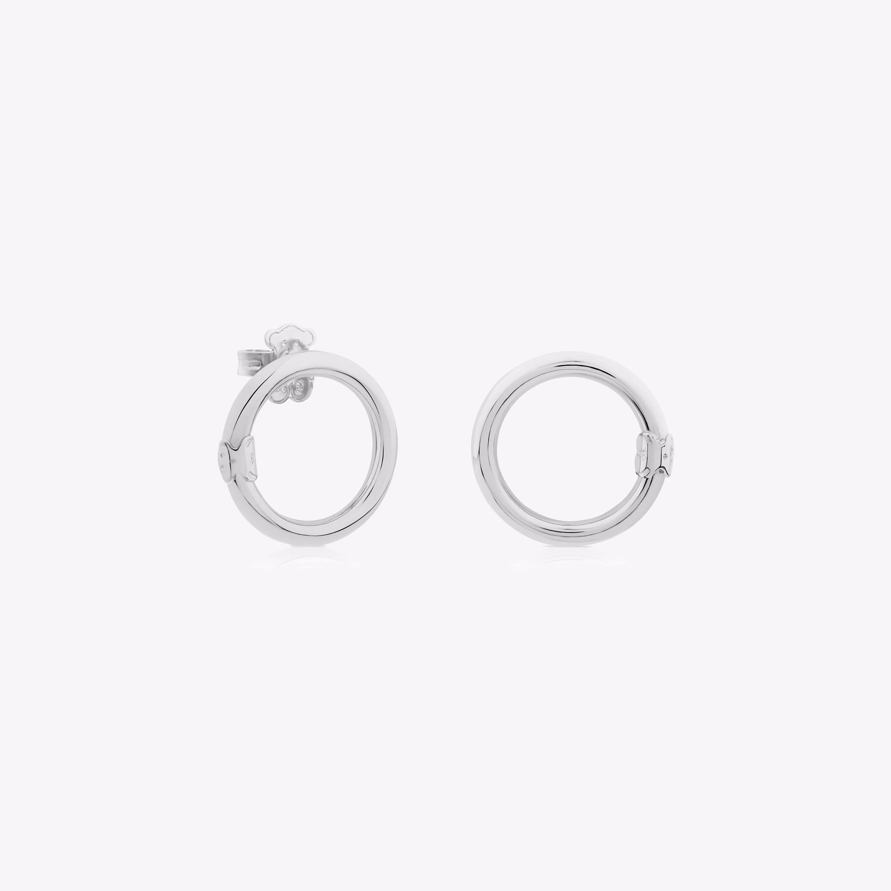 Pendientes medianos de plata Hold