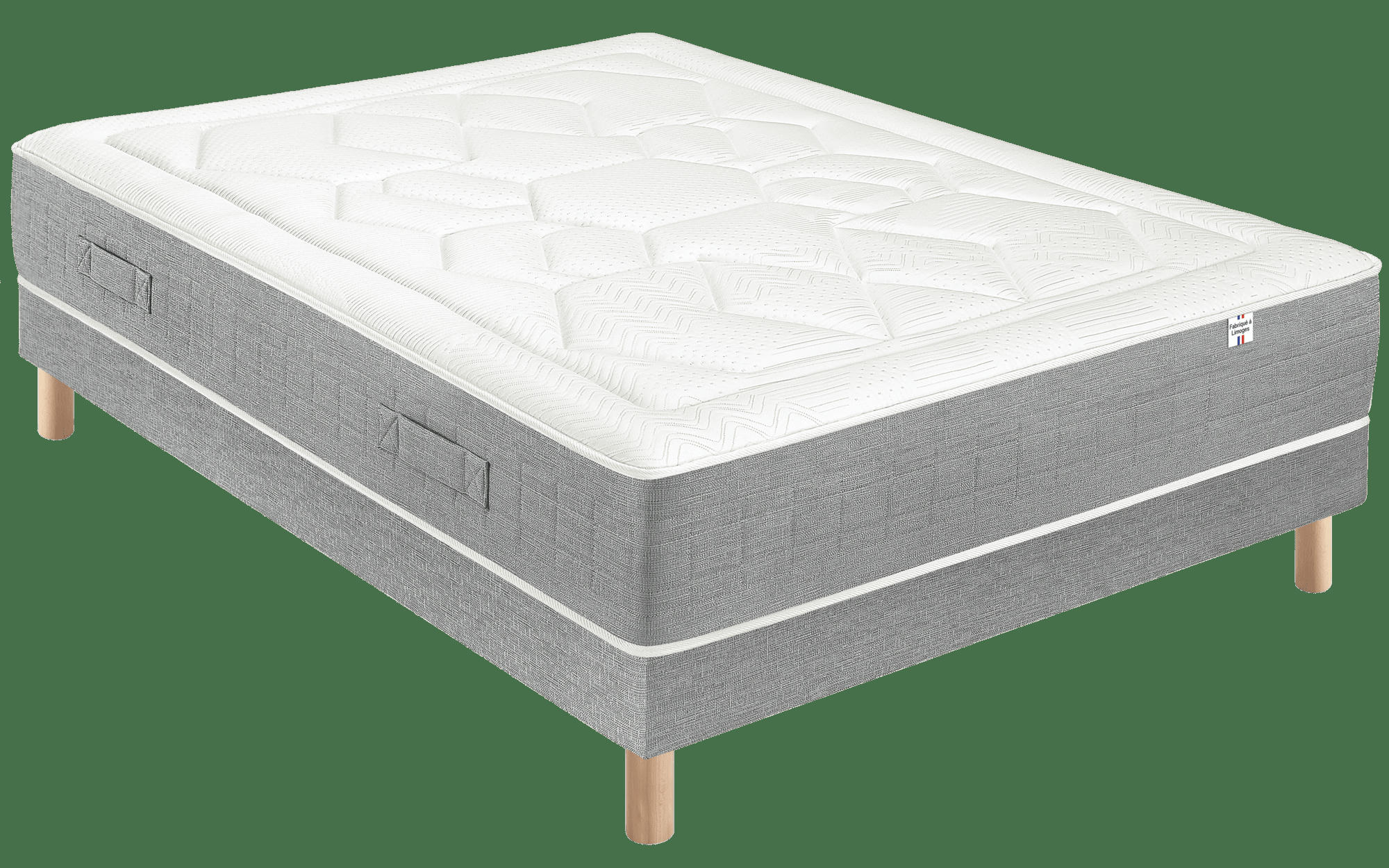 CLEMENCE ET CHARLOTTE - Ensemble matelas en ressorts ensachés et sommier 160 x 200 cm