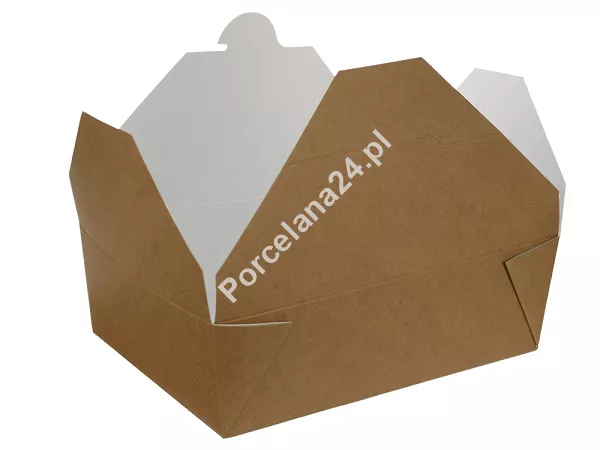 Lunch Box 20 x 14 x 6,5 cm - Opakowanie 10 szt.- Eco papier biały/kraft E.LB20-10