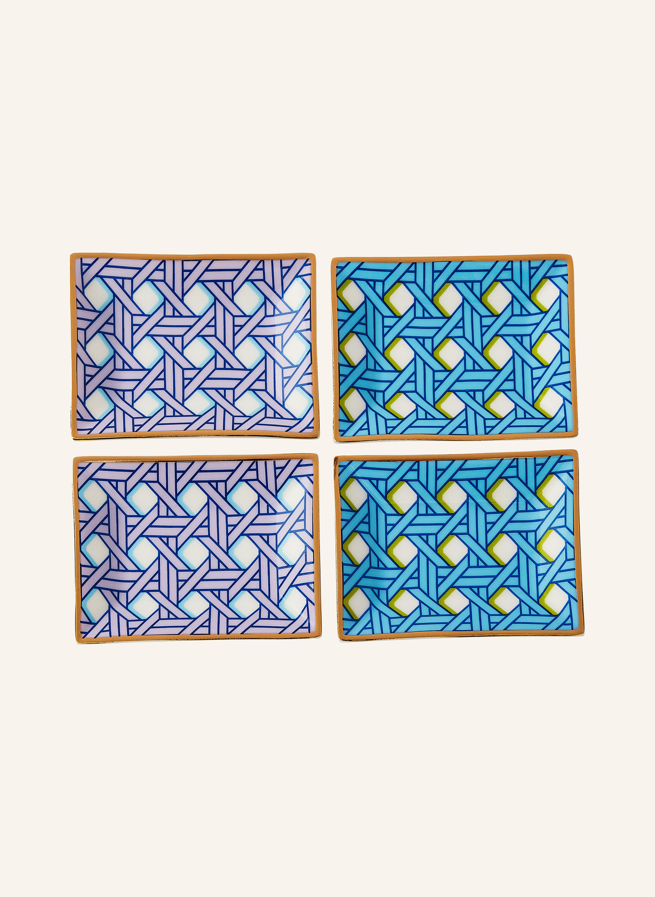 JONATHAN ADLER 4er-Set Schalen BASKETWEAVE