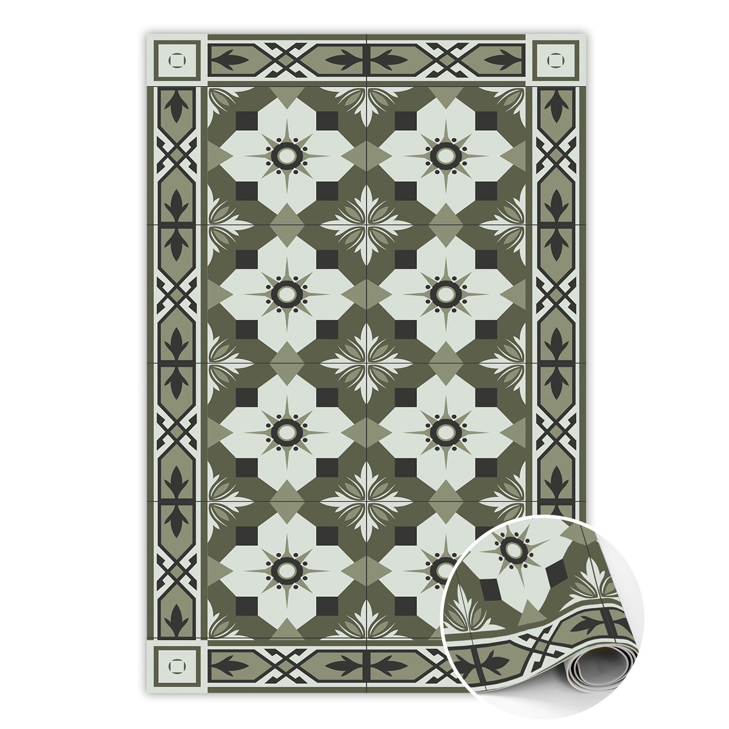 Modny dywan winylowy Kafelkowy geometryczny wzór 60 x 90 cm